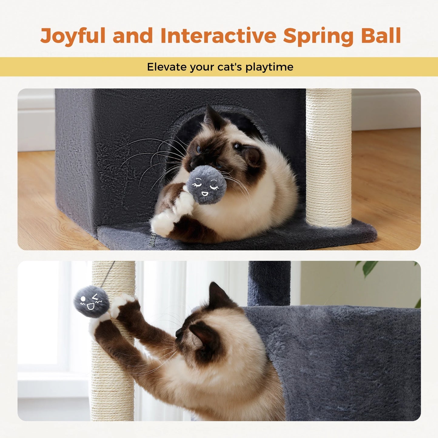 31.5" Modern Cat Tree Tower with Dual Large Condos for Kitten ‹¬? Medium Size Cat Dark Gray