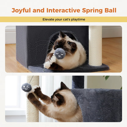 31.5" Modern Cat Tree Tower with Dual Large Condos for Kitten ‹¬? Medium Size Cat Dark Gray