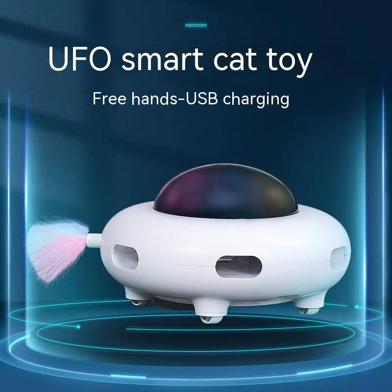 WhirlPlay UFO Teaser ƒ?? Smart USB-Powered Feather Toy for Endless Cat Fun