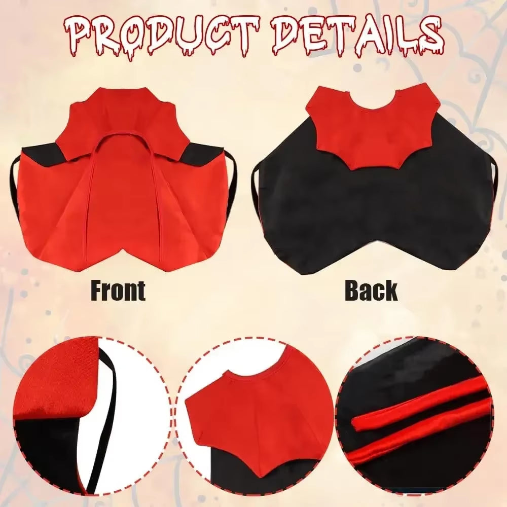 Pet Vampire Cape ƒ?? Hauntingly Cute Halloween Costume for Cats & Small Dogs