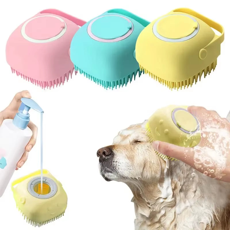 FurEase Spa Brush ƒ?? 2-in-1 Grooming & Bath Time Bliss for Dogs and Cats