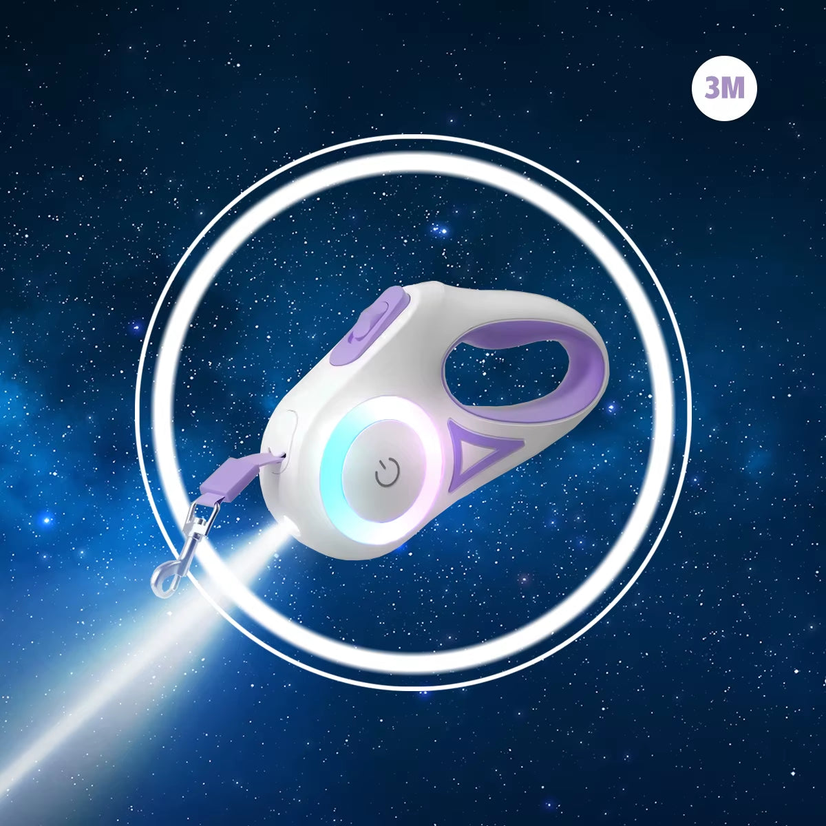 GlowPaw LED FlexiLeash ƒ?? Light-Up Retractable Leash for Pets of All Sizes