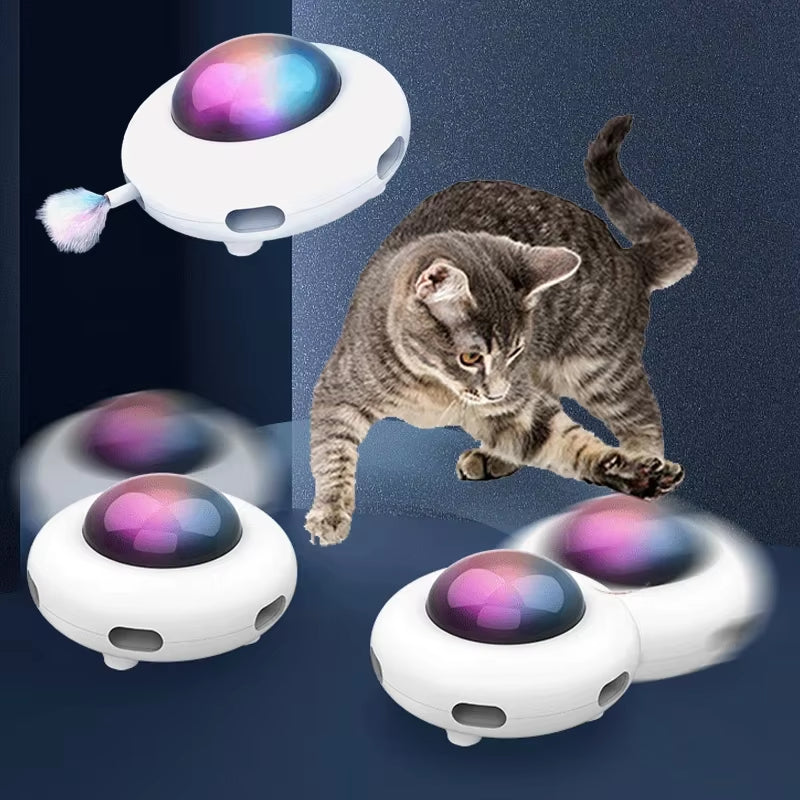 WhirlPlay UFO Teaser ƒ?? Smart USB-Powered Feather Toy for Endless Cat Fun