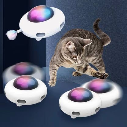WhirlPlay UFO Teaser ƒ?? Smart USB-Powered Feather Toy for Endless Cat Fun