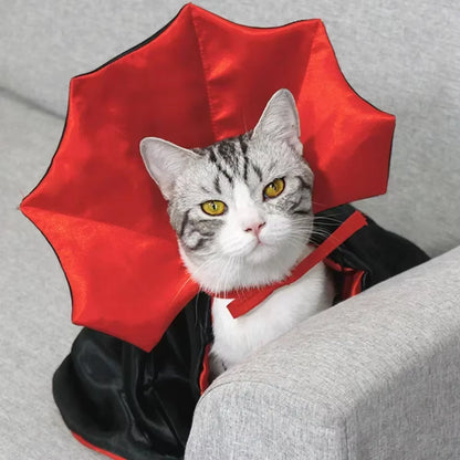 Pet Vampire Cape ƒ?? Hauntingly Cute Halloween Costume for Cats & Small Dogs