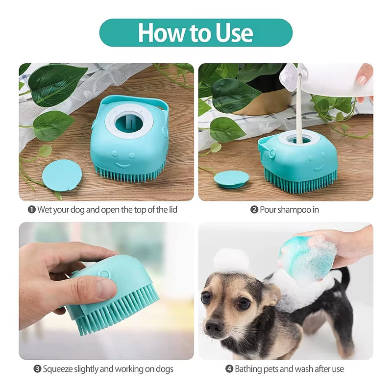 FurEase Spa Brush ƒ?? 2-in-1 Grooming & Bath Time Bliss for Dogs and Cats