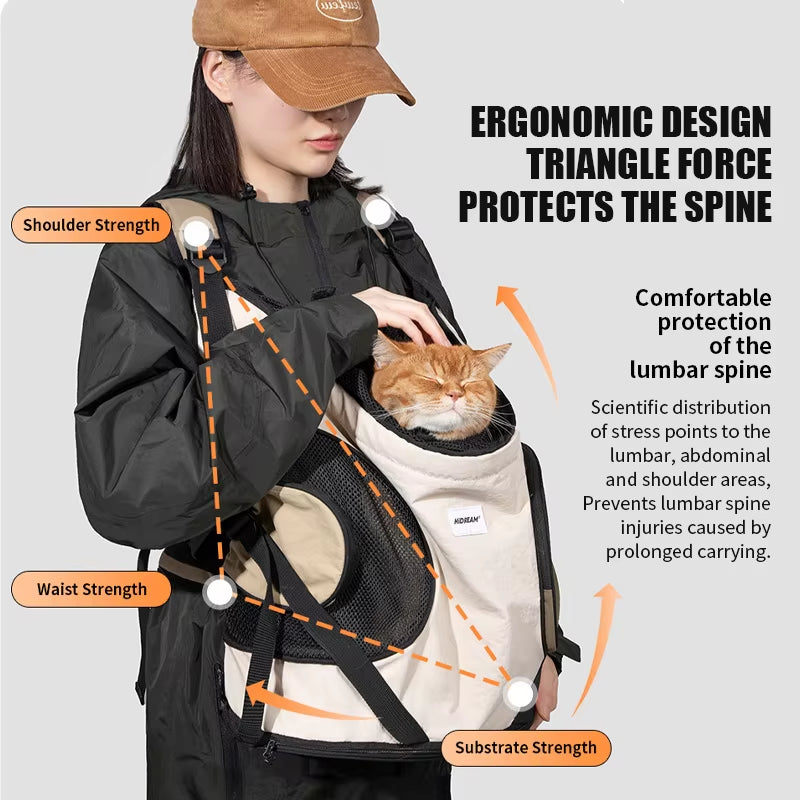 Pet Front Carry Chest Backpack ƒ?? Stylish, Secure & Super Comfortable for Outdoor Adventures