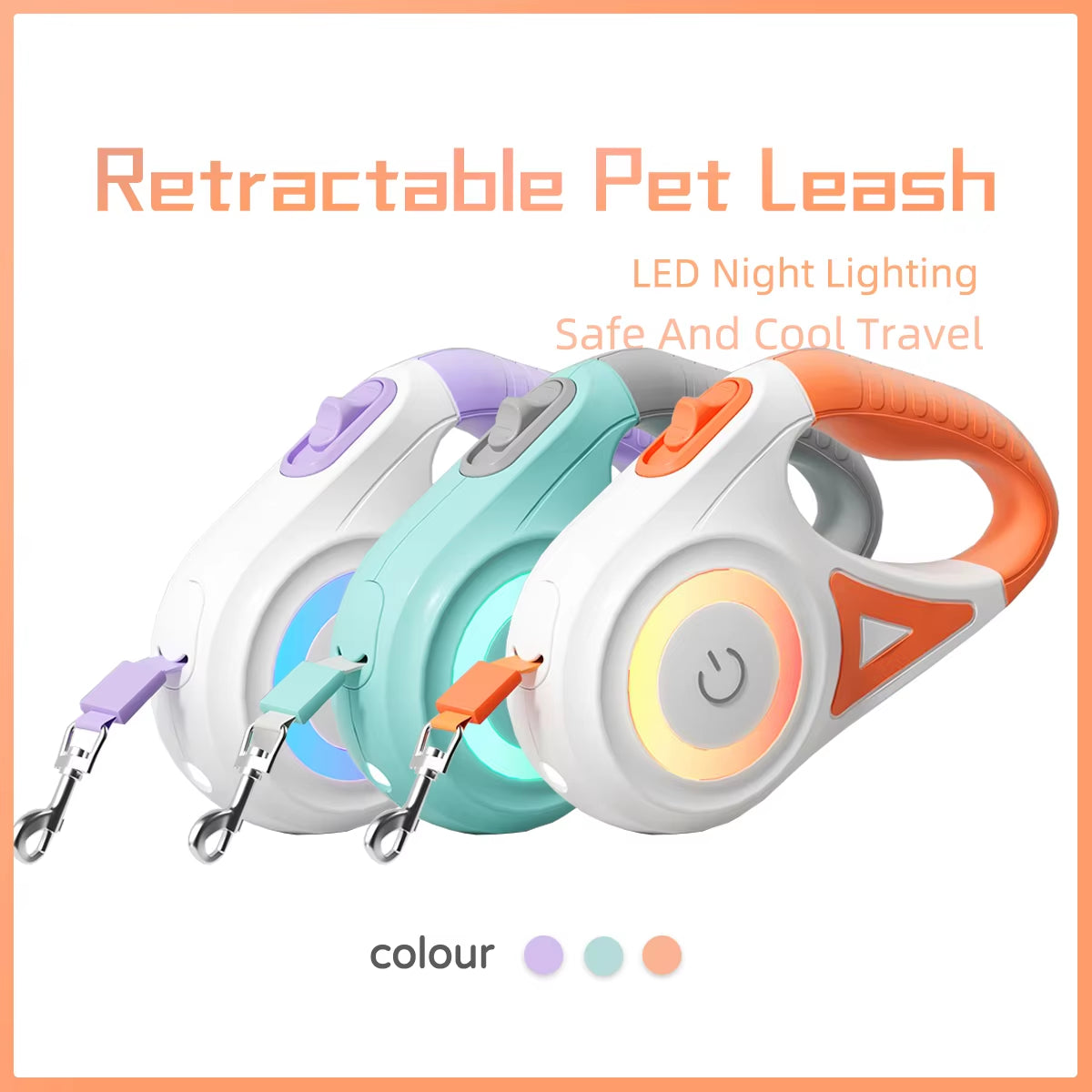 GlowPaw LED FlexiLeash ƒ?? Light-Up Retractable Leash for Pets of All Sizes
