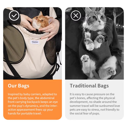 Pet Front Carry Chest Backpack ƒ?? Stylish, Secure & Super Comfortable for Outdoor Adventures