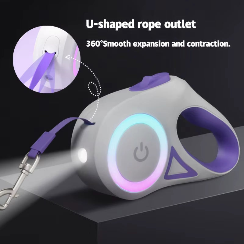 GlowPaw LED FlexiLeash ƒ?? Light-Up Retractable Leash for Pets of All Sizes
