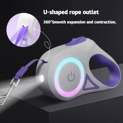 GlowPaw LED FlexiLeash ƒ?? Light-Up Retractable Leash for Pets of All Sizes