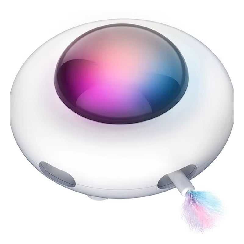 WhirlPlay UFO Teaser ƒ?? Smart USB-Powered Feather Toy for Endless Cat Fun